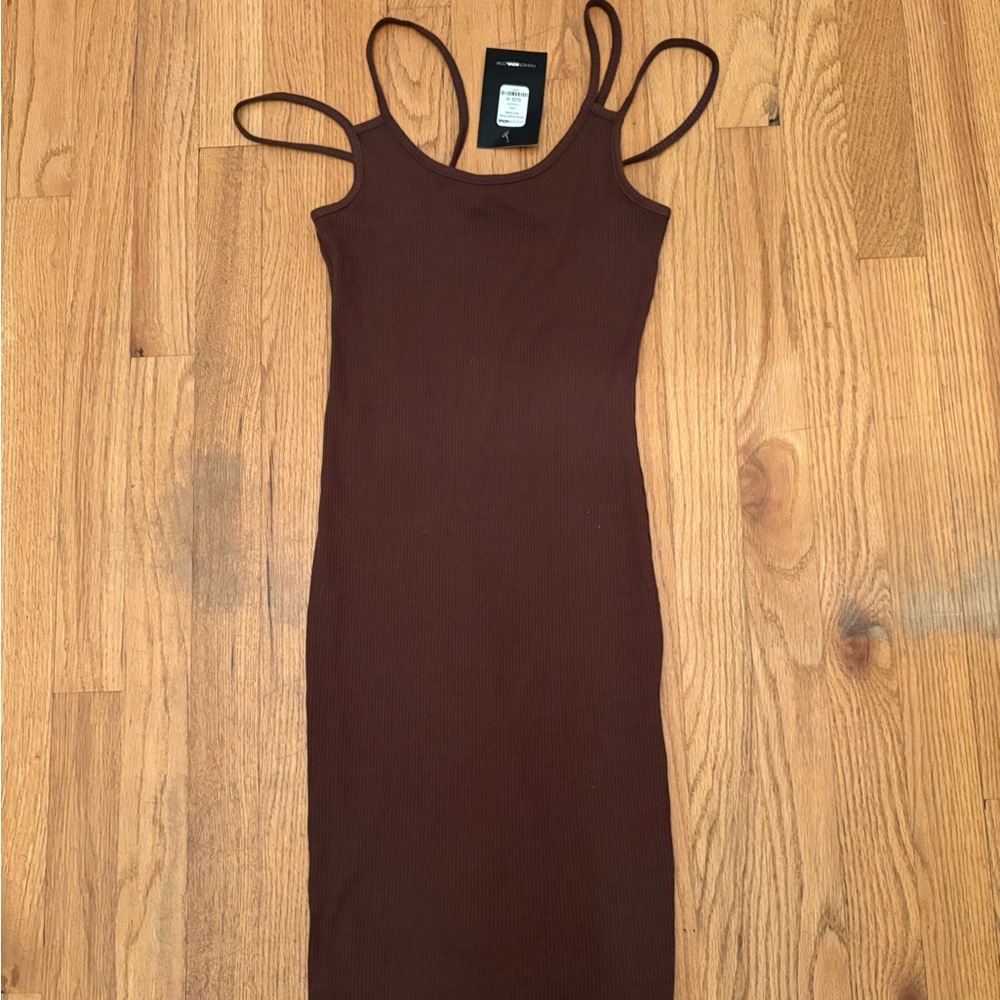 Fashion Nova Chocolate Brown Strappy Mini Dress